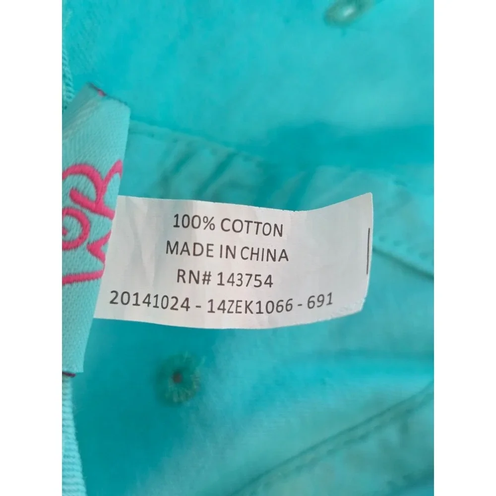 Mud Pie Turquoise Cotton Monogrammed KBR Patch Baseball Cap Adjustable Hat